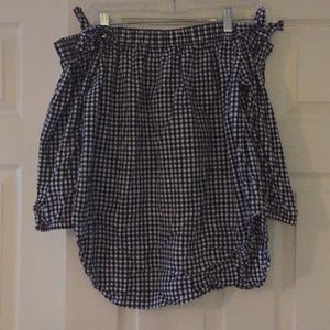 Off the shoulder gingham top
